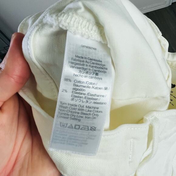 Madewell Perfect Vintage Tapered Leg Tile White Raw Hem Jeans US Women's 30 New - Picture 5 of 6